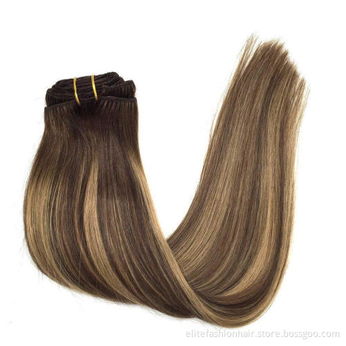 Hot sells 100% Real Human Hair 12 to 30 inches 7pcs 120g Straight Clip in Remy Human Hair Extensions Clip in Hair Extensions